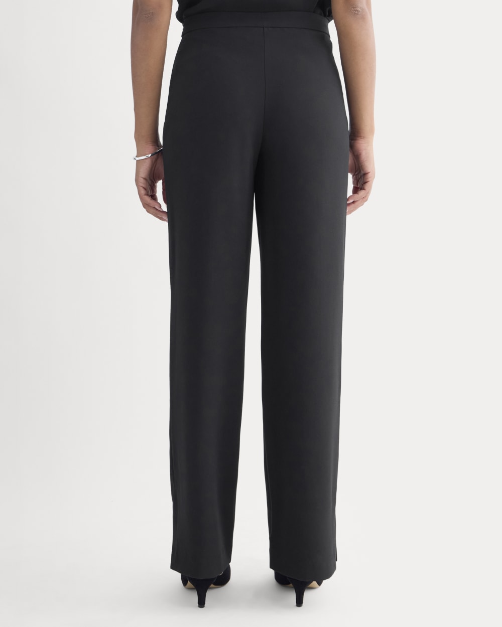 Drapey Crepe Pant in Black — detail view
