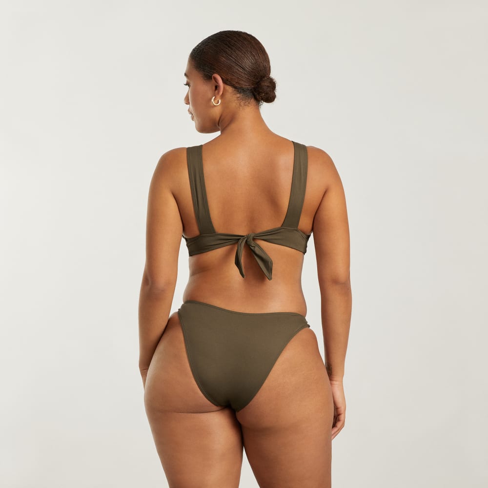 The Triangle Bikini Top in Beech — detail view