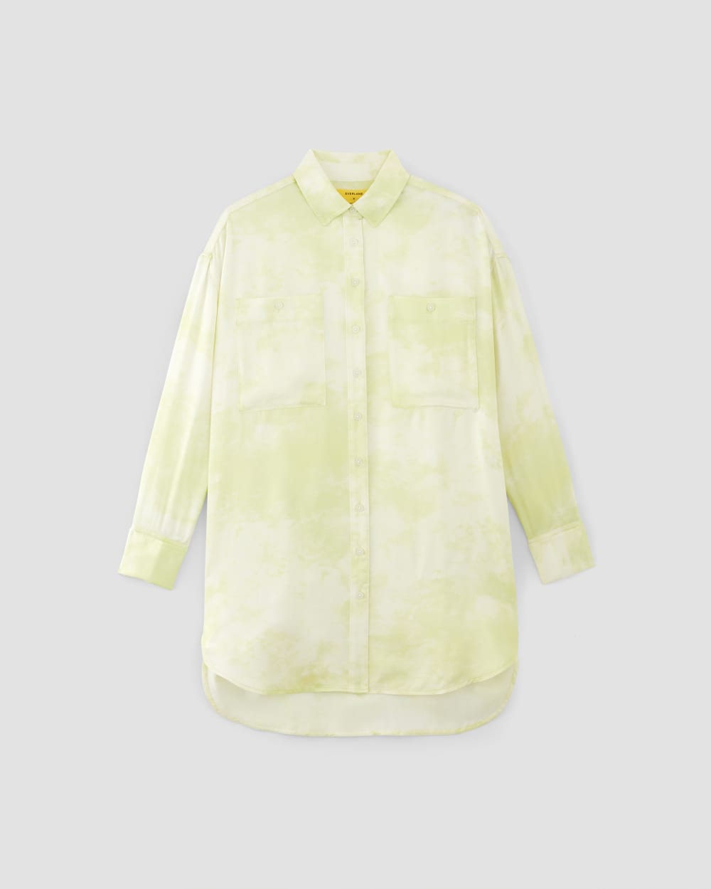 The Everlane x Marques' Almeida Satin Tie-Dye Shirt in Seafoam Tie-Dye — alternate view