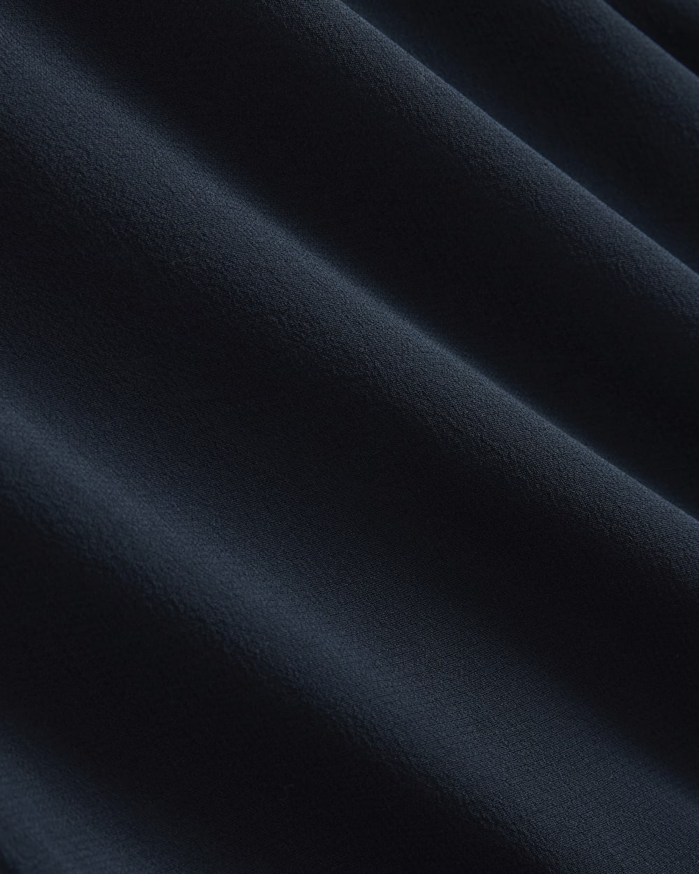 Notch Collar Shirt in Silk Georgette in Navy — detail view
