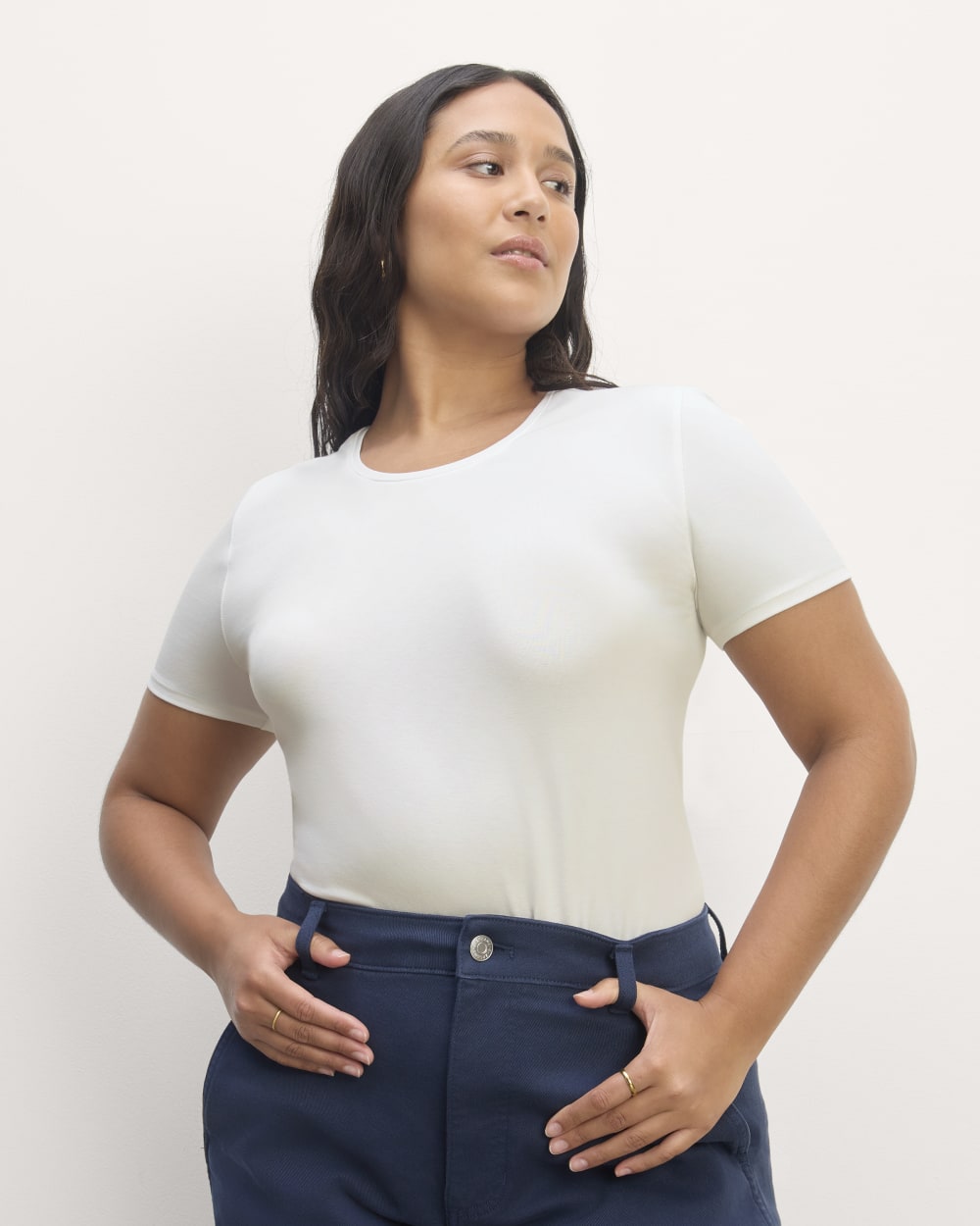 The Form Tee in White — front view