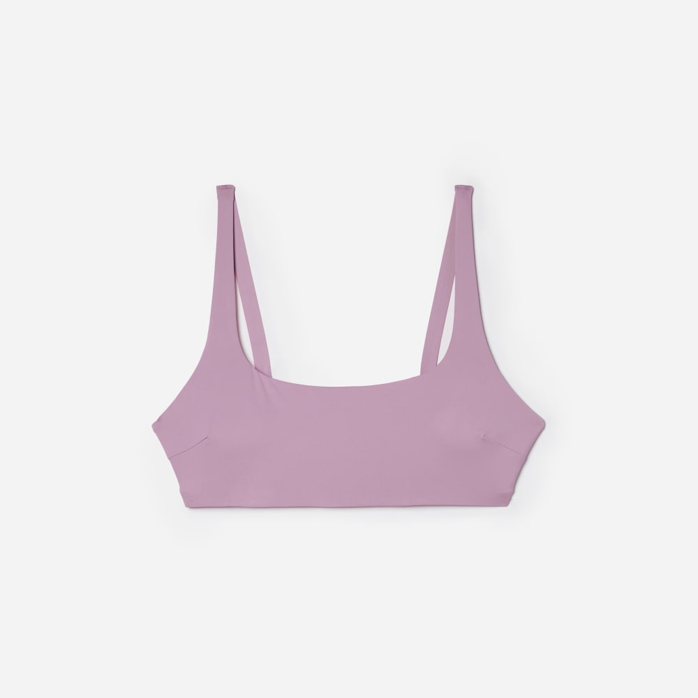 The Square-Neck Bikini Top in Lilac — front view