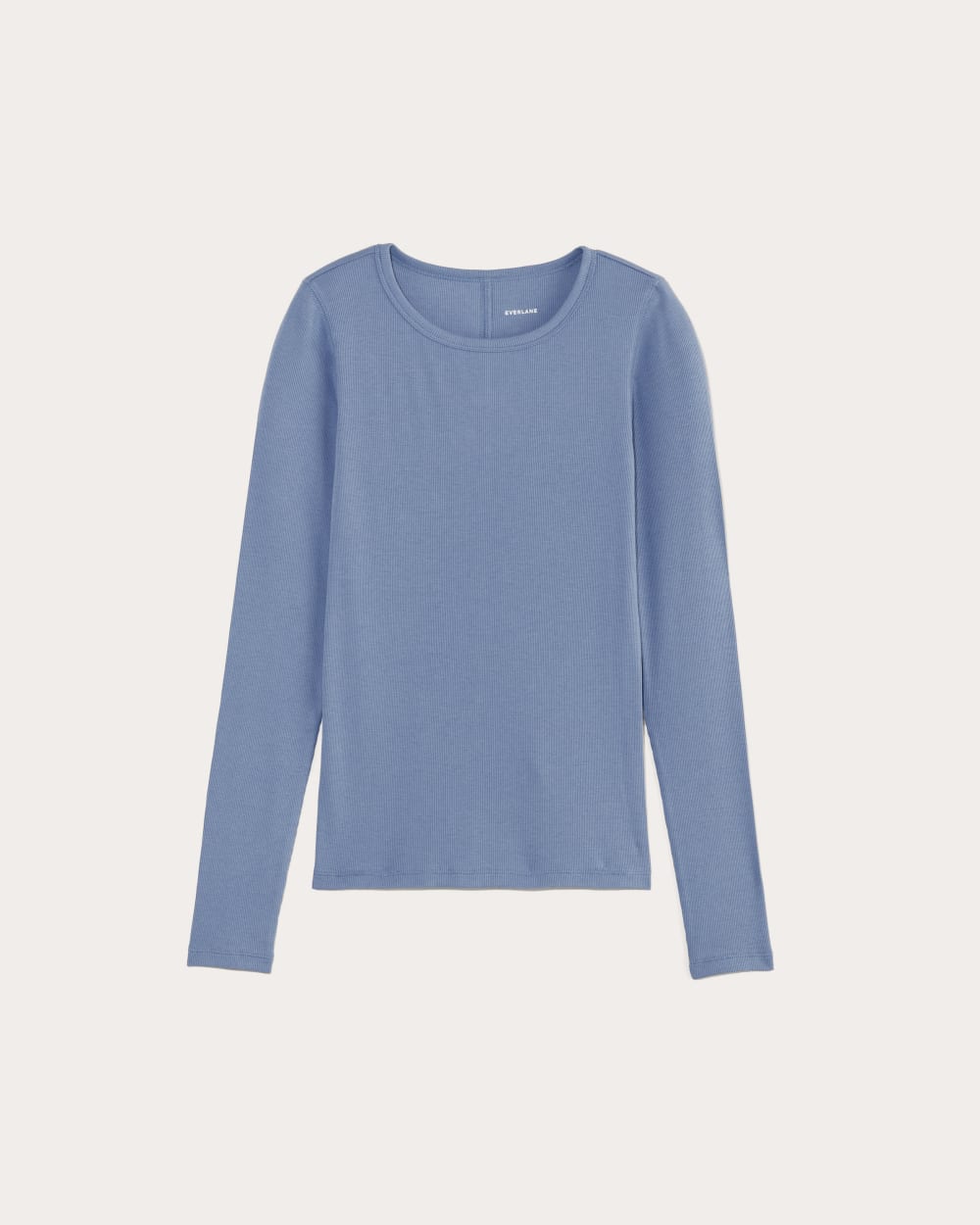 The Luxe Rib Long-Sleeve Crew in Bluebell — alternate view