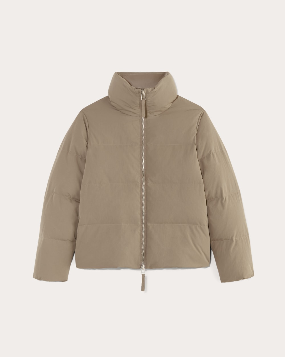 The Puffer Bomber in Taupe Grey — alternate view