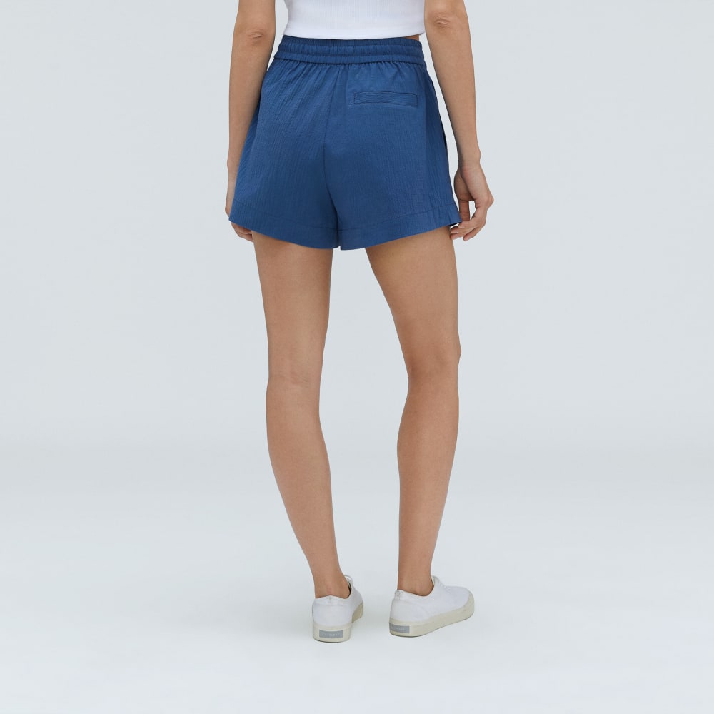 The Seersucker Boxer Short in Deep Blue — detail view