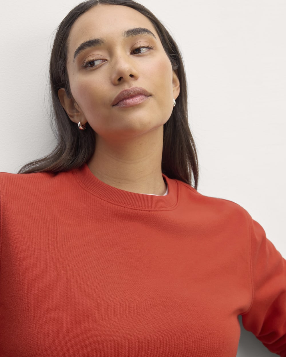 The Off-Duty Terry Crew in Poppy Red — detail view
