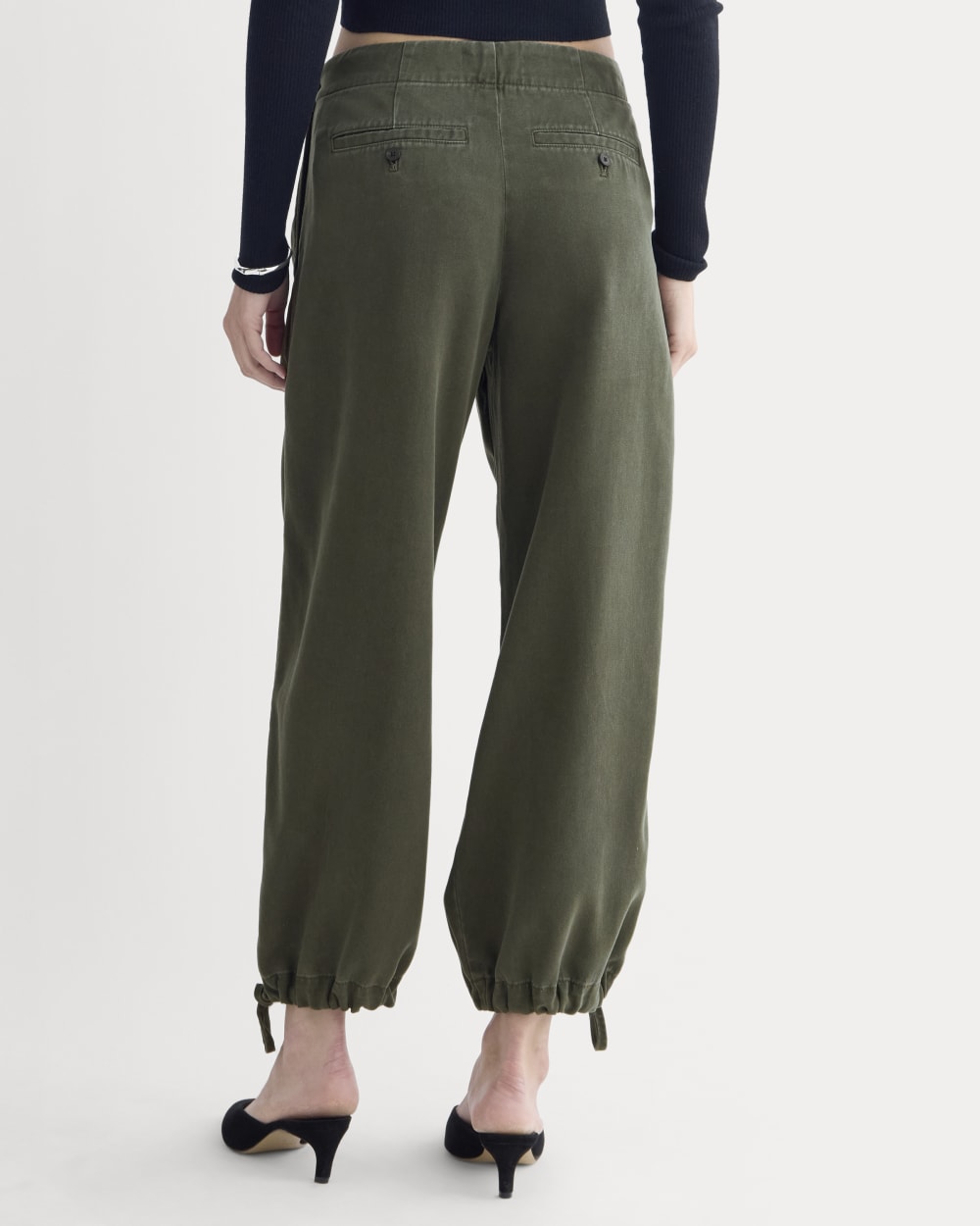 The Chino Jogger in Buttersoft in Dark Forest — detail view