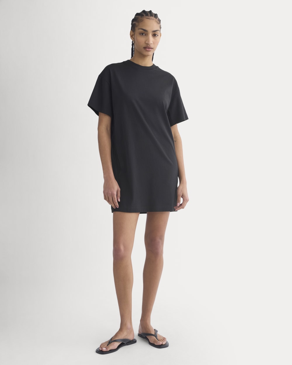 Weekend Tee Mini Dress in Black — detail view