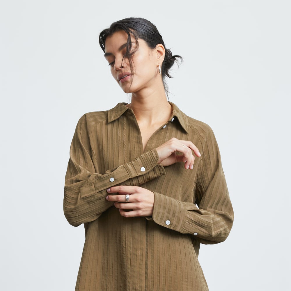The City Stripe Shirt in Beech — detail view