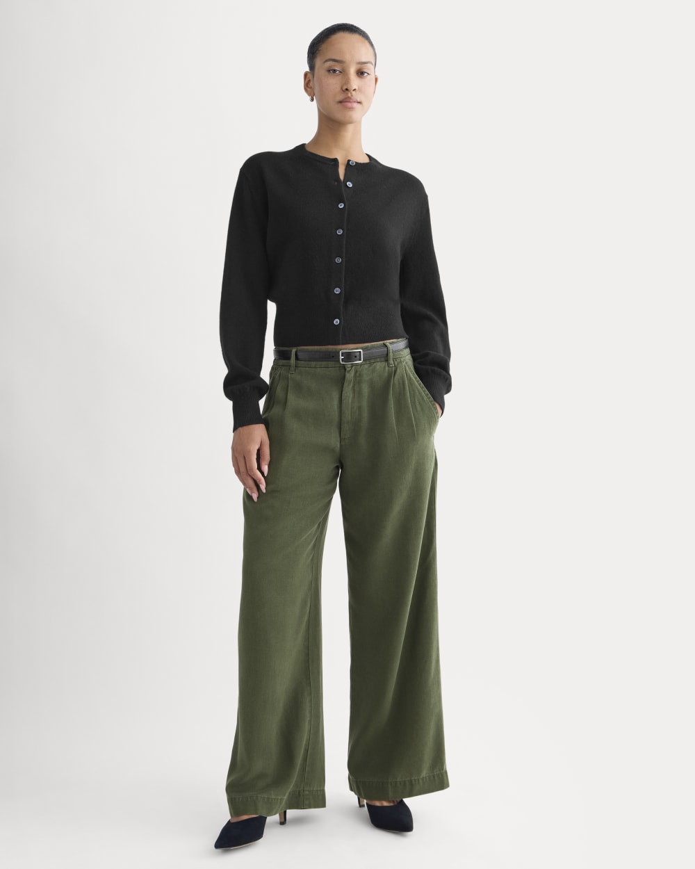 The Trouser in Buttersoft in Dark Forest — front view