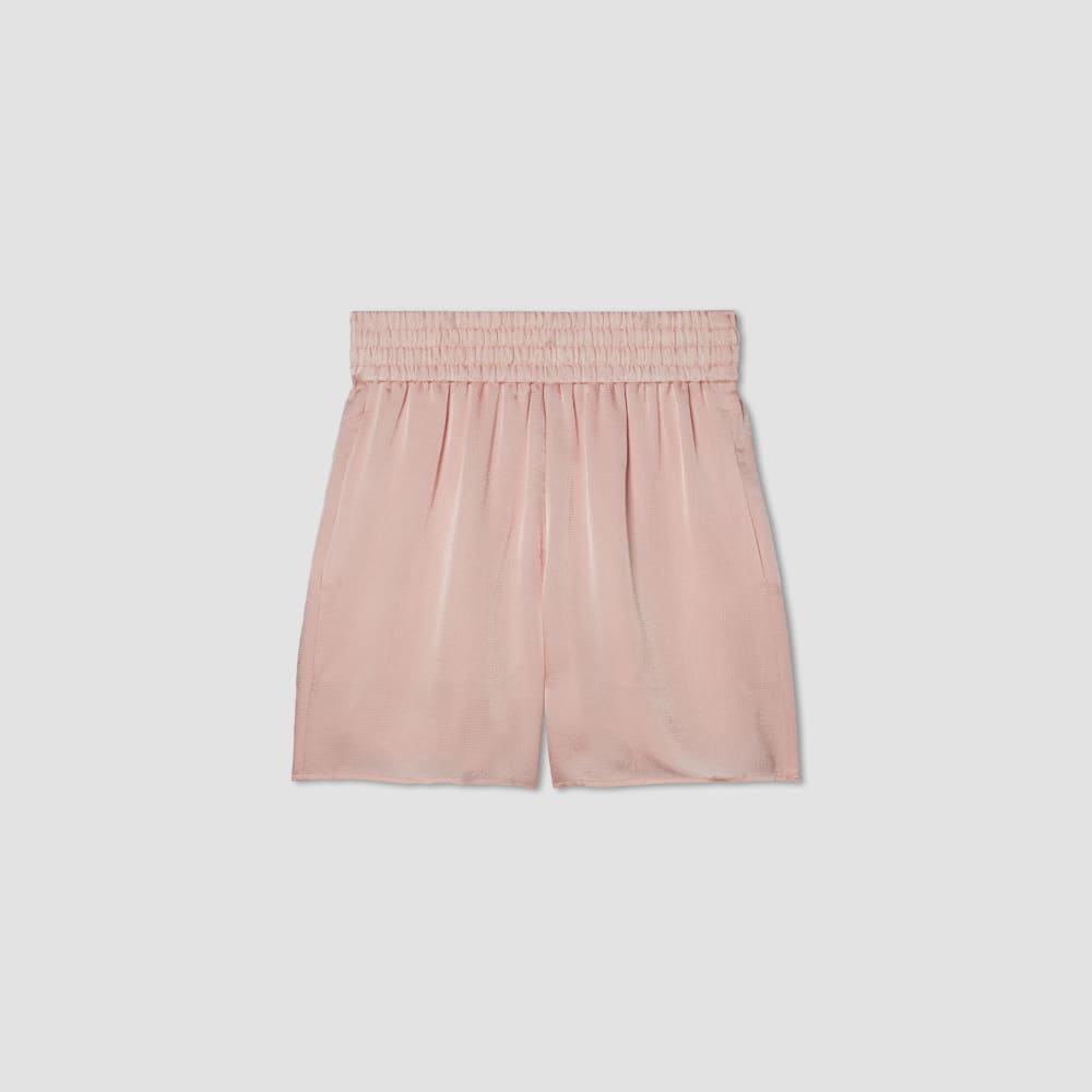 The Satin Pull-On Short in Petal Pink — alternate view