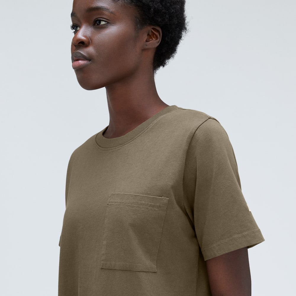 The Organic Cotton Weekend Tee Dress in Beech — detail view