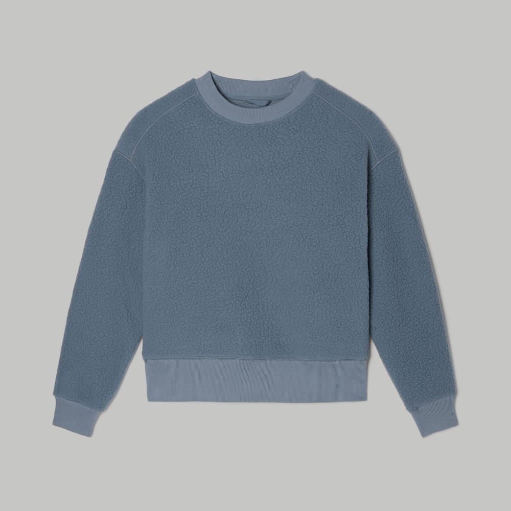 The ReNew Teddy Oversized Crew in Faded Blue — alternate view