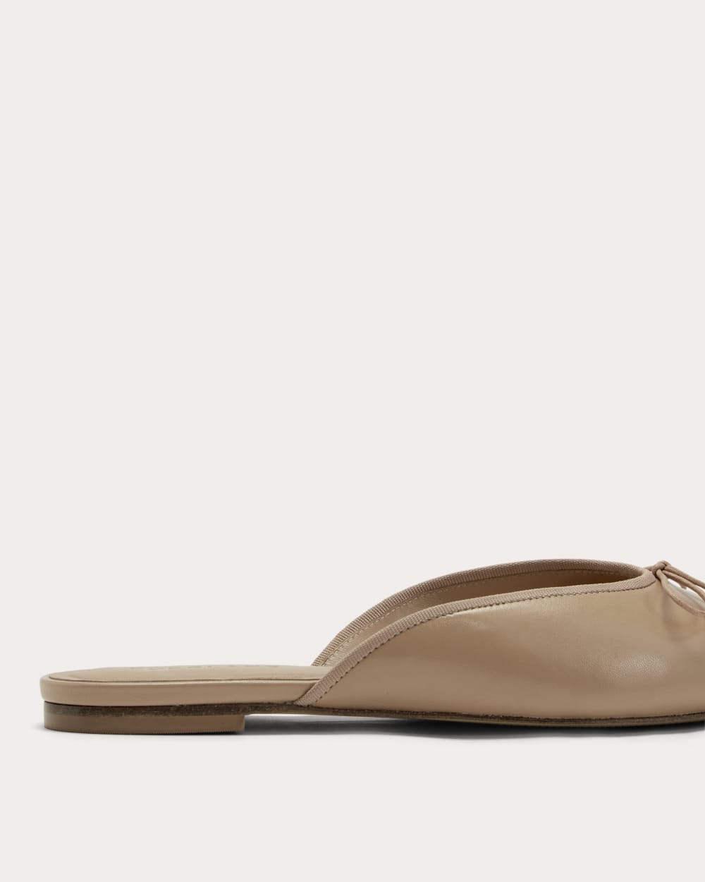 The Ballet Mule in Blush Tan — detail view