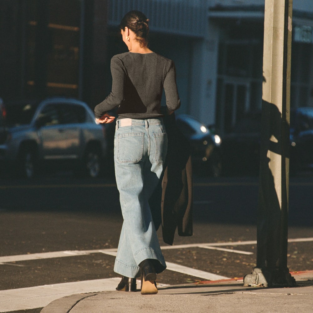 The Mariner Jean in Light Indigo — detail view