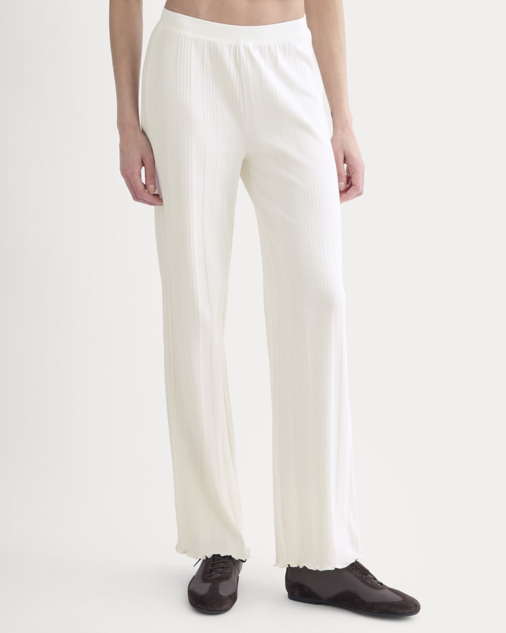 Lounge Rib Pant in Bone — detail view