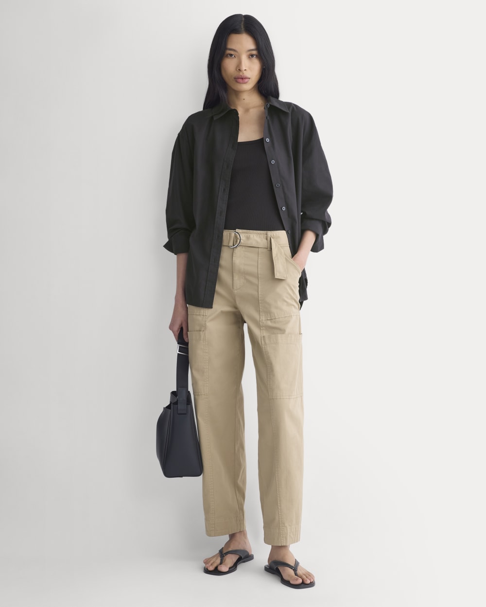 Utility Straight-Leg Cargo Pant in Trench Coat Khaki — front view