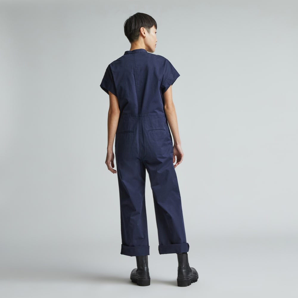 The Easy Workwear Jumpsuit in Navy — detail view