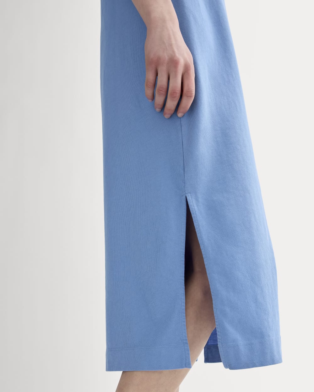 The Weekend Tank Dress in Blue Opal — detail view
