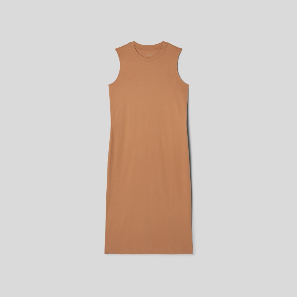 The Weekend Tank Dress in Tawny Brown — alternate view
