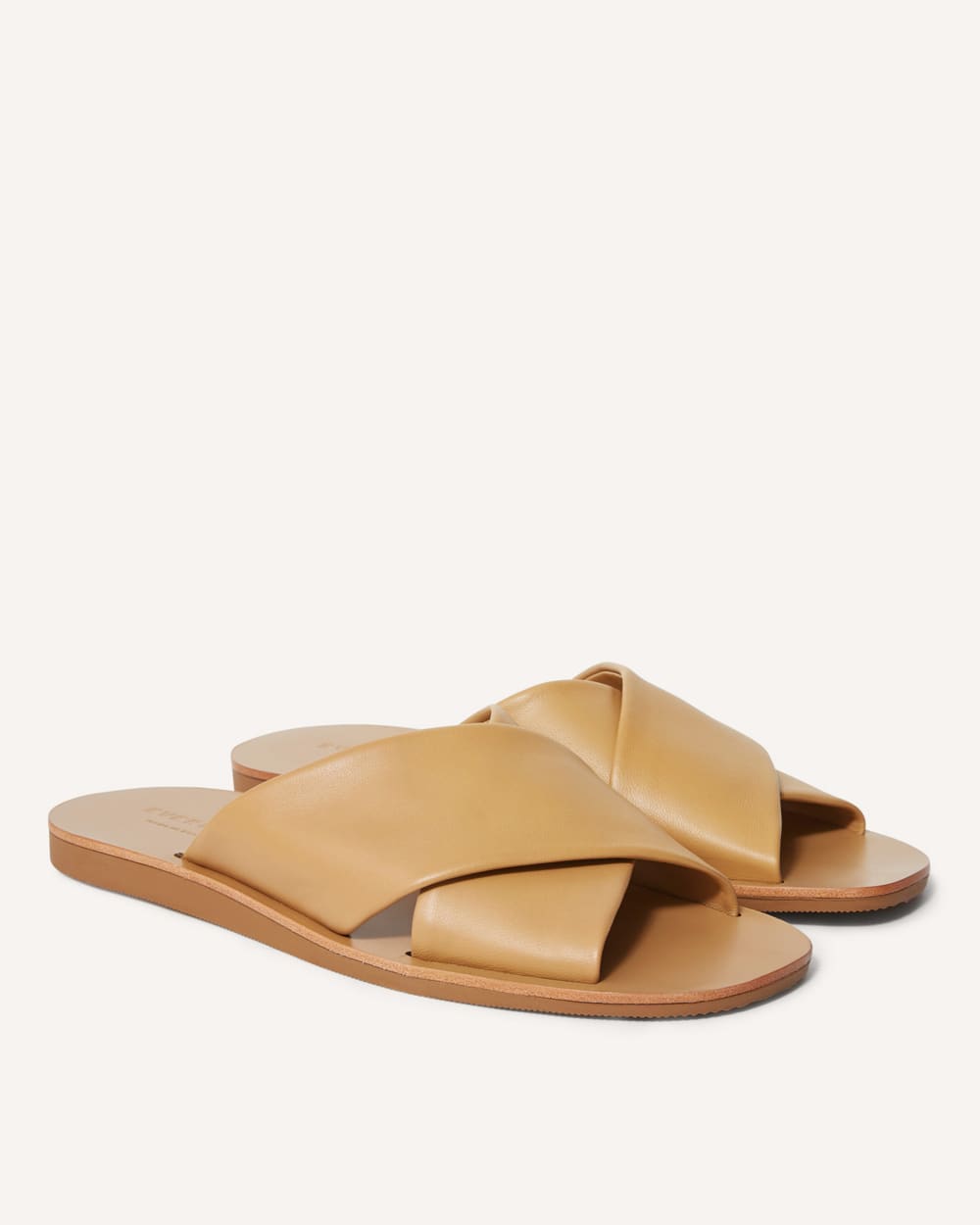 The Day Crossover Sandal in Light Taupe — detail view