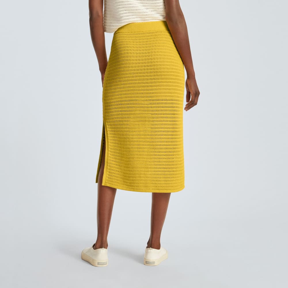 The Crochet Knit Skirt in Super Lemon — detail view