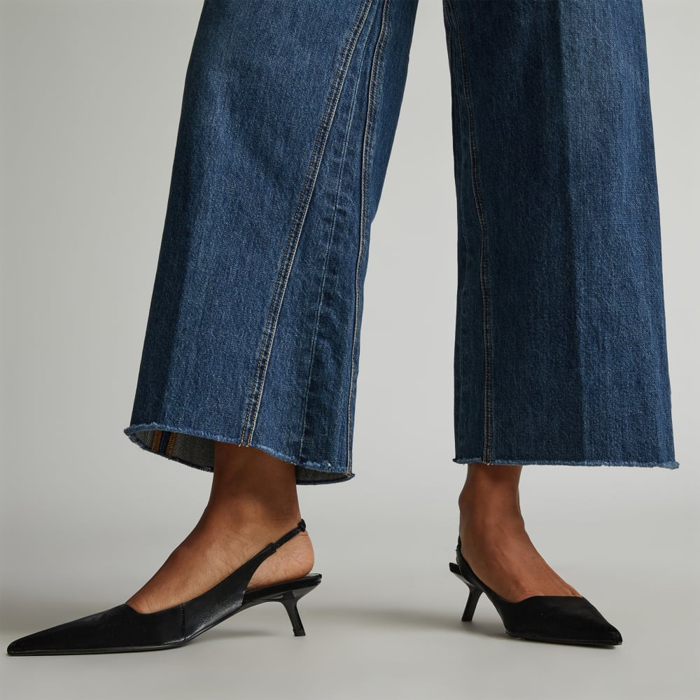 The Way-Wide Crop Jean in Iznik Ink — detail view