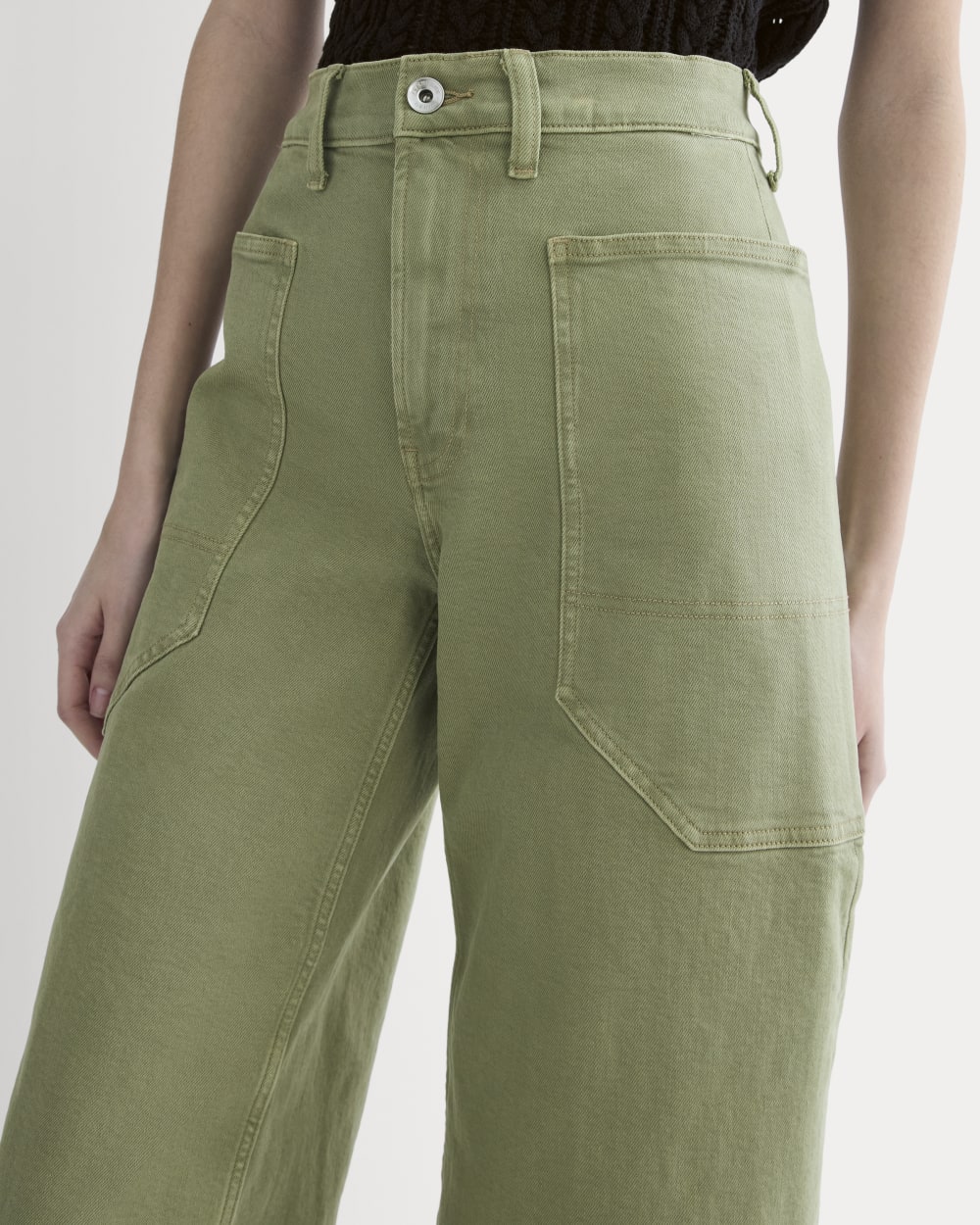 The Way-High® Gardener Cropped Jean in Oil Green — detail view