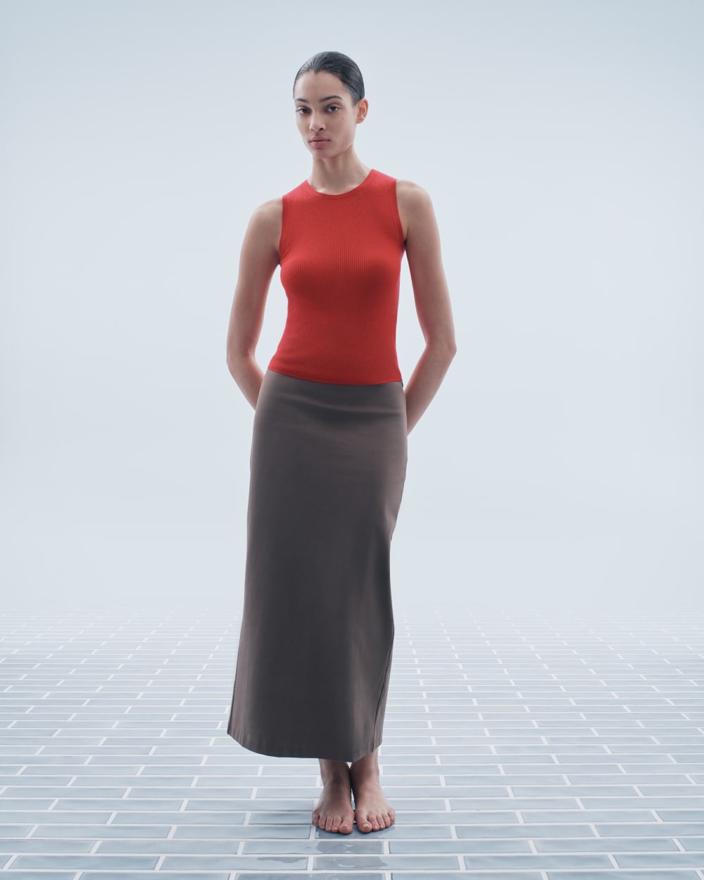 The Dream Maxi Skirt in Deep Taupe — alternate view