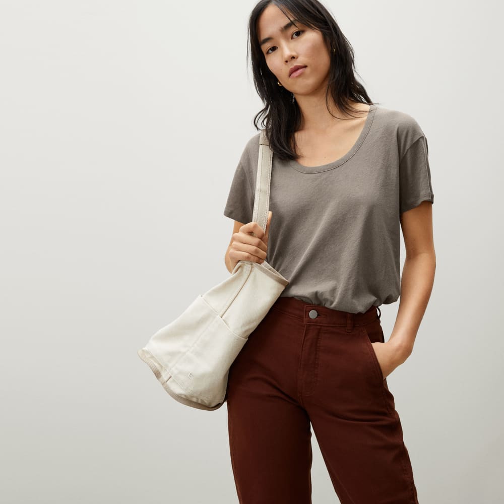 The Air Scoop-Neck Tee in Clay — alternate view