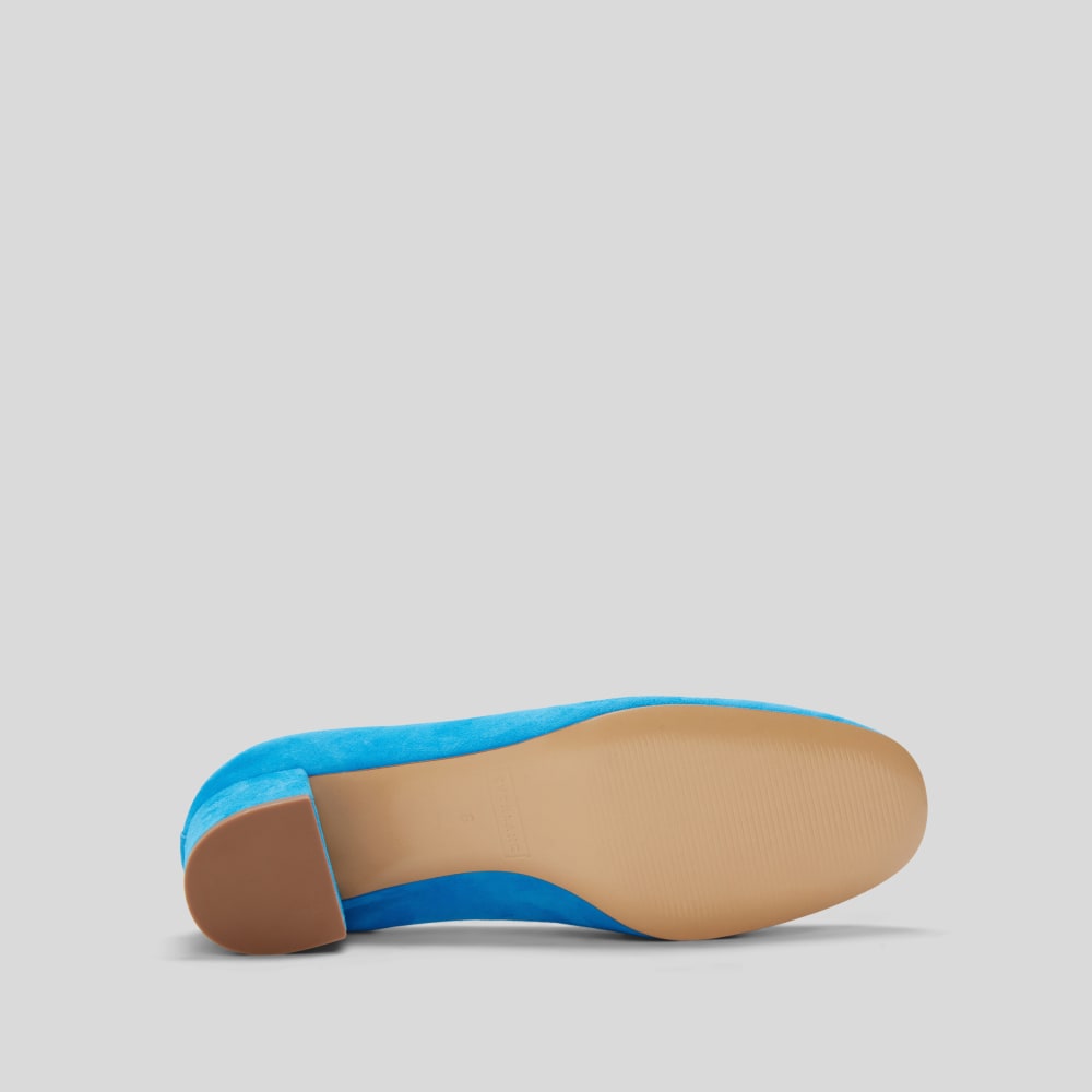The Day Heel in Narrow Fit in Brilliant Blue Suede — detail view