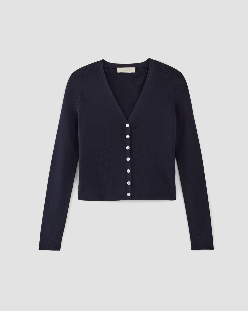 The Viscose Knit Cardigan in Navy — alternate view