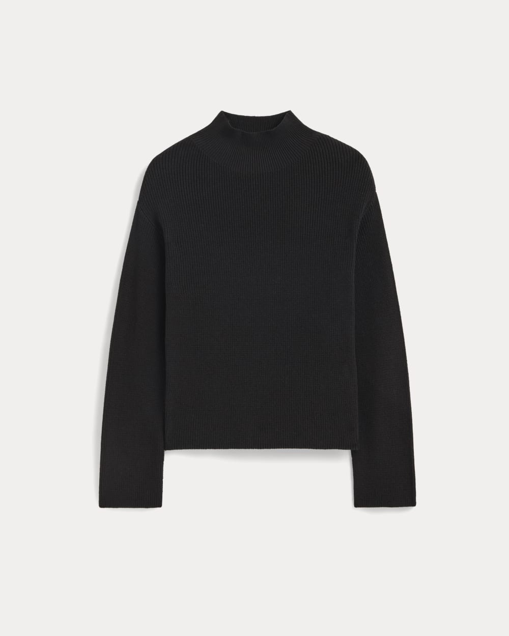 The Slouchy Funnel Neck in Everyday Cotton in Black — alternate view