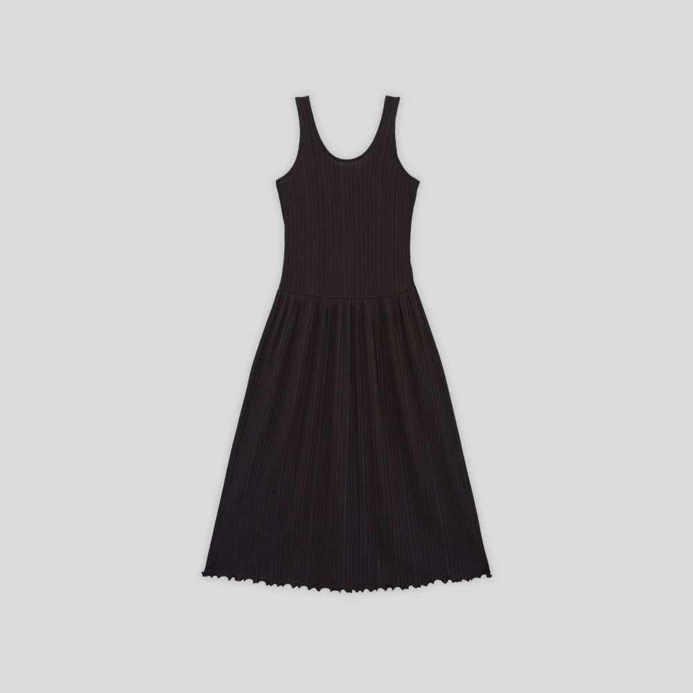 The Rib Soft Knit Scoop-Neck Dress in Black — alternate view