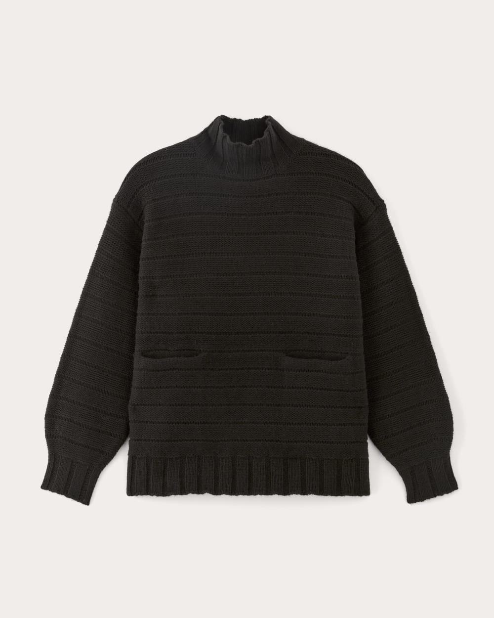 The Oversized Turtleneck in Luxe Merino in Black — alternate view