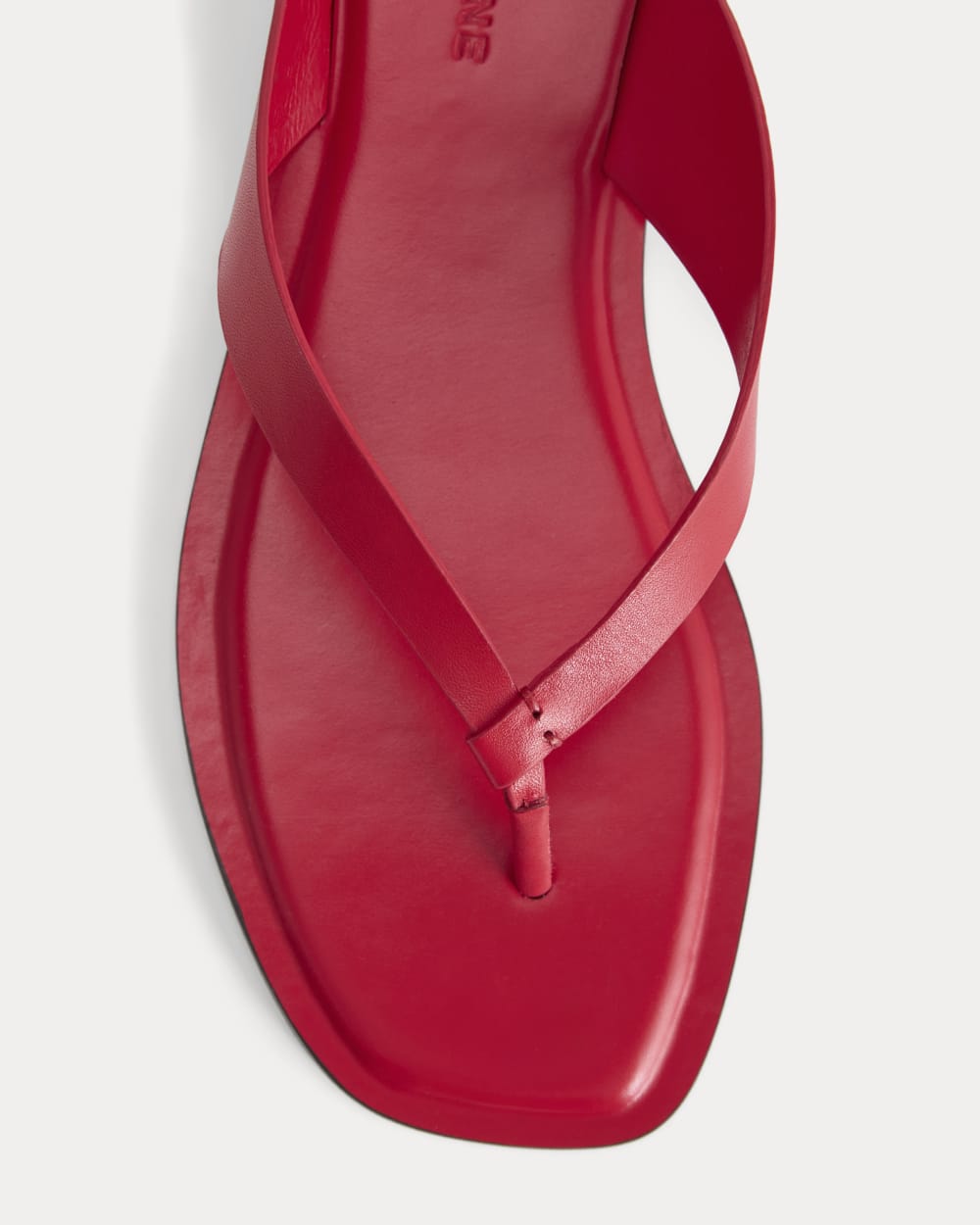 The Leather Flip Flop in Classic Red Leather — detail view