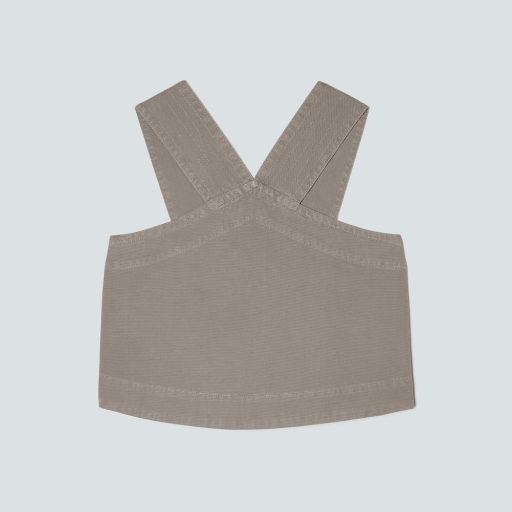 The Cross-Front Apron Top in Clay — front view