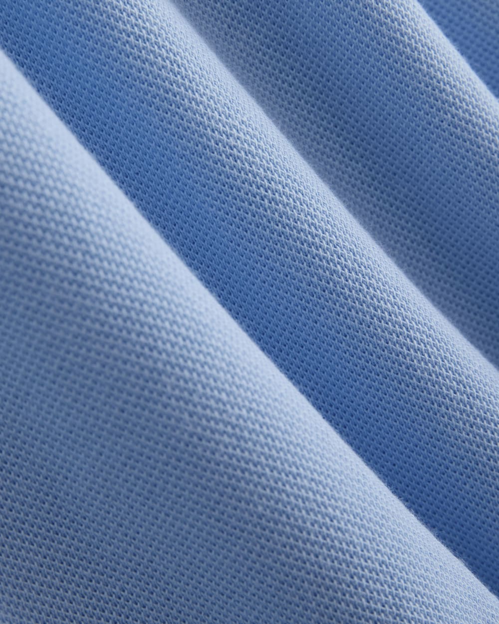 Pique Polo Short-Sleeve Dress in Open Air Blue — detail view