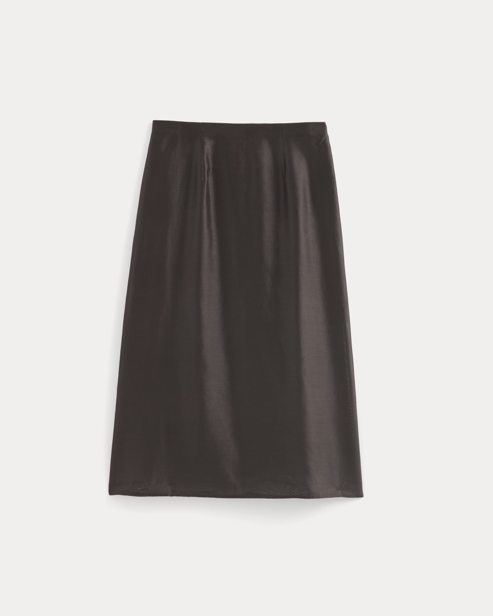 Midi Skirt in Cotton-Silk Organza in Dark Chocolate — alternate view