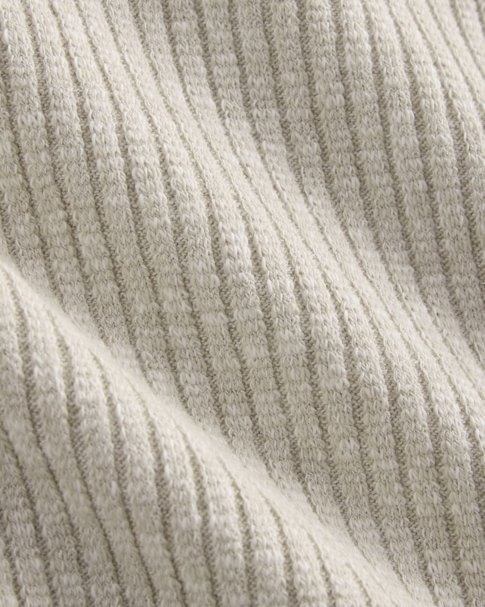 The Cozy Rib Long-Sleeve Tee in Peyote / Bone — detail view