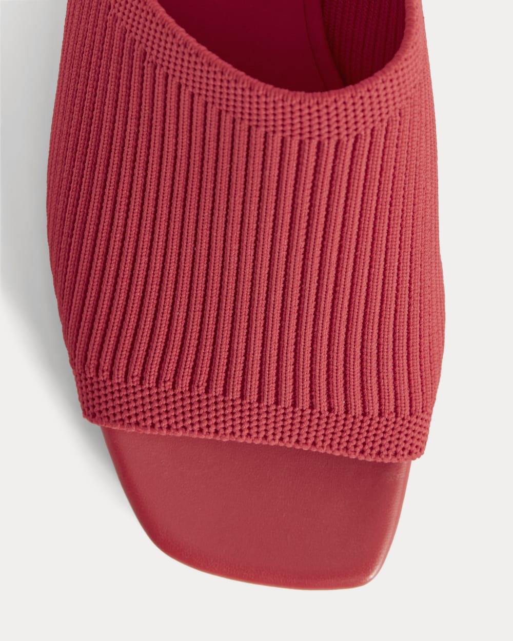 The Glove Mule in ReKnit in Classic Red — detail view