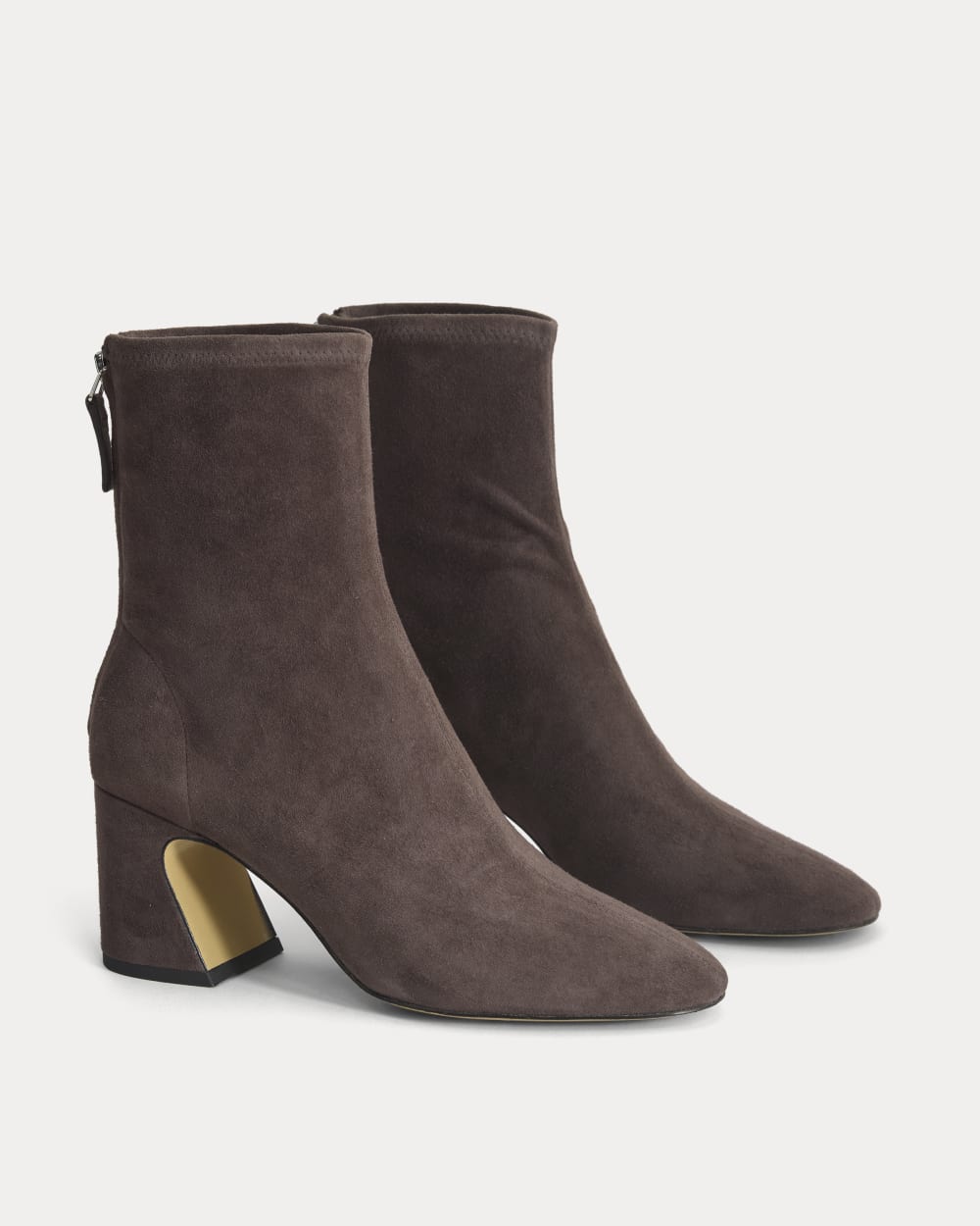 Leather Curved-Heel Boot in Dark Chocolate — alternate view