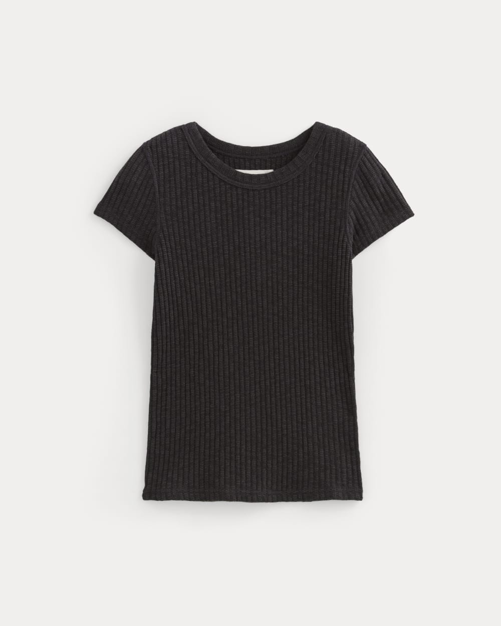 The Cozy Rib Tee in Black — alternate view
