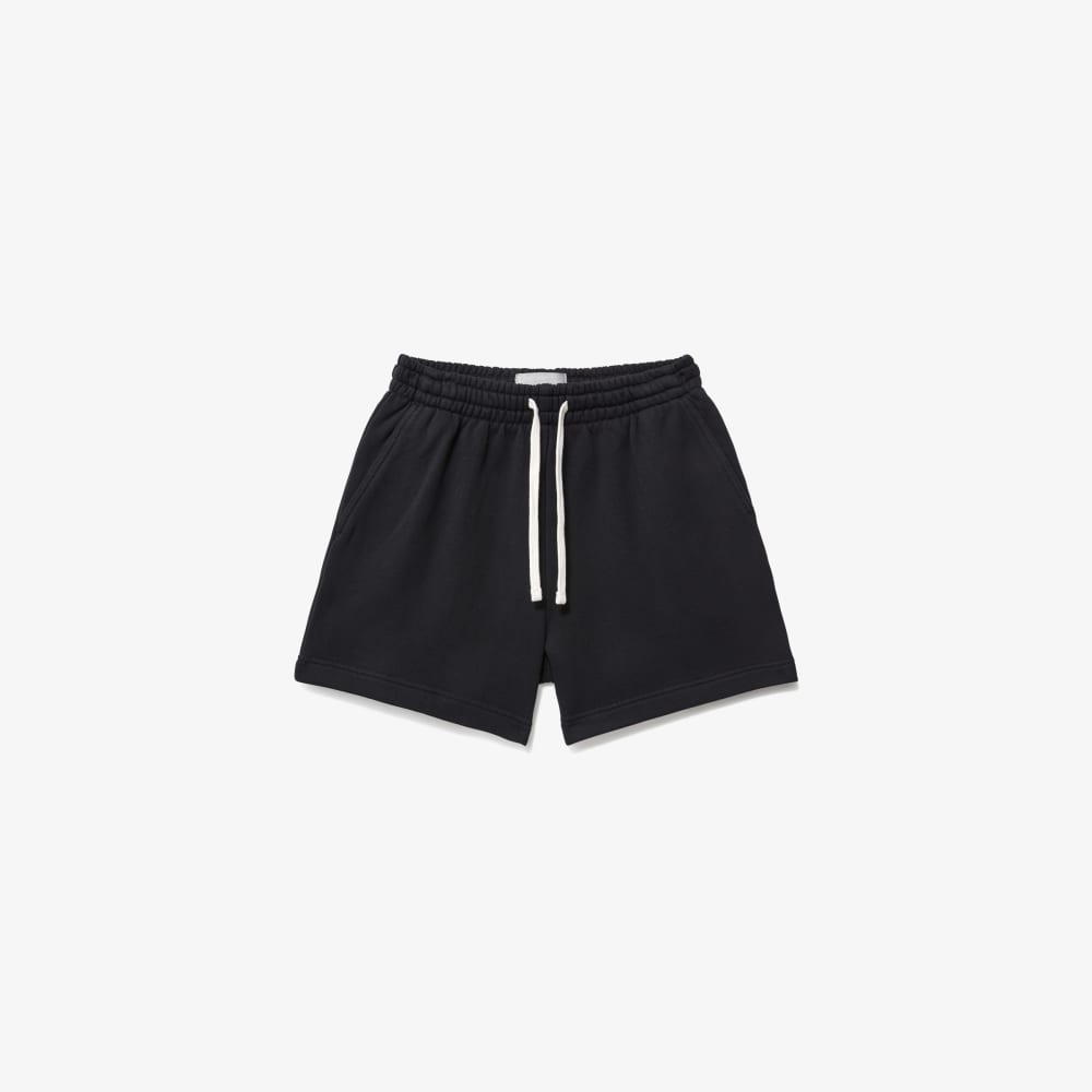 The Track Long Sweatshort in Black — front view