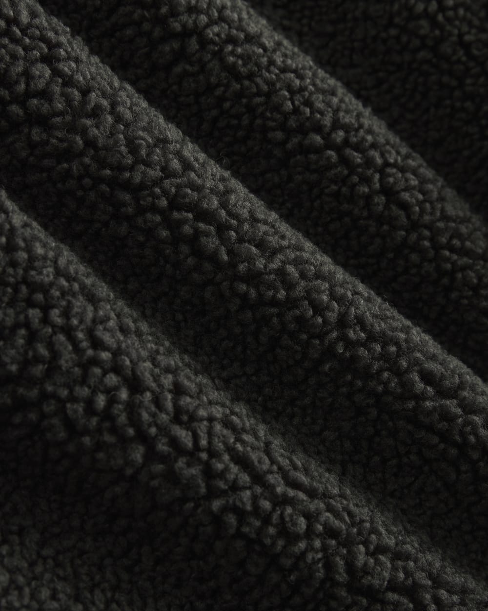 Reversible Teddy Jacket in Black — detail view