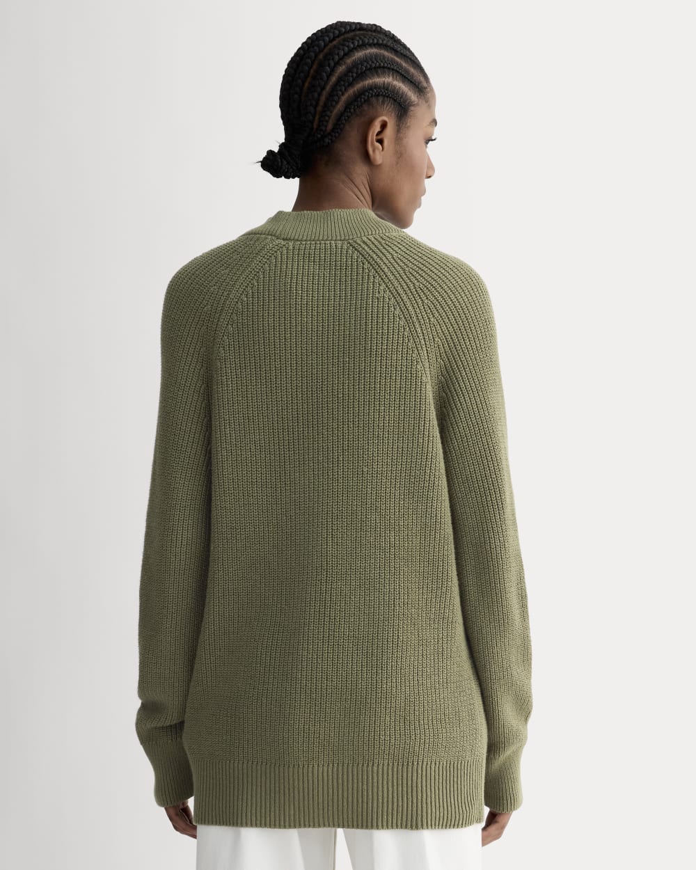 The Long Cocoon Cardigan in Kalamata — detail view