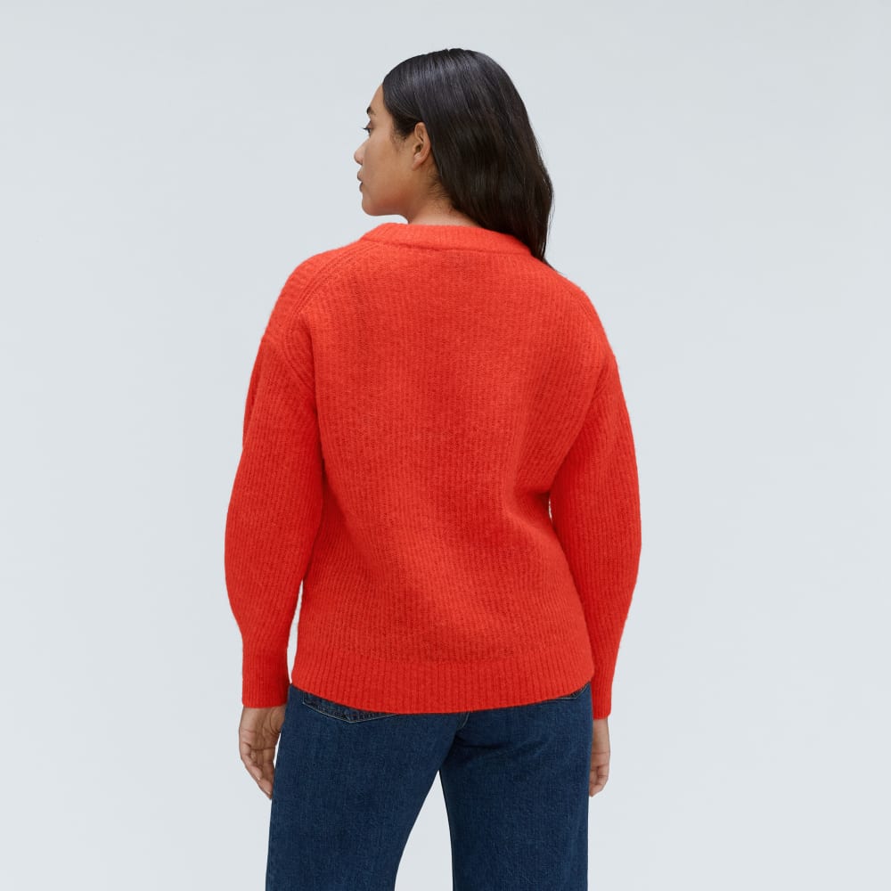 The Cocoon Crew in Alpaca in Red Orange — detail view