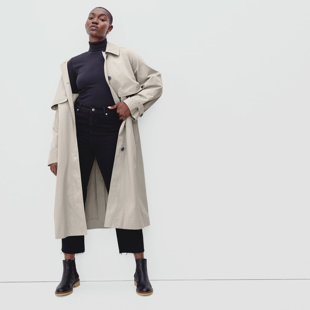 The Long Mac Coat in Stone — detail view