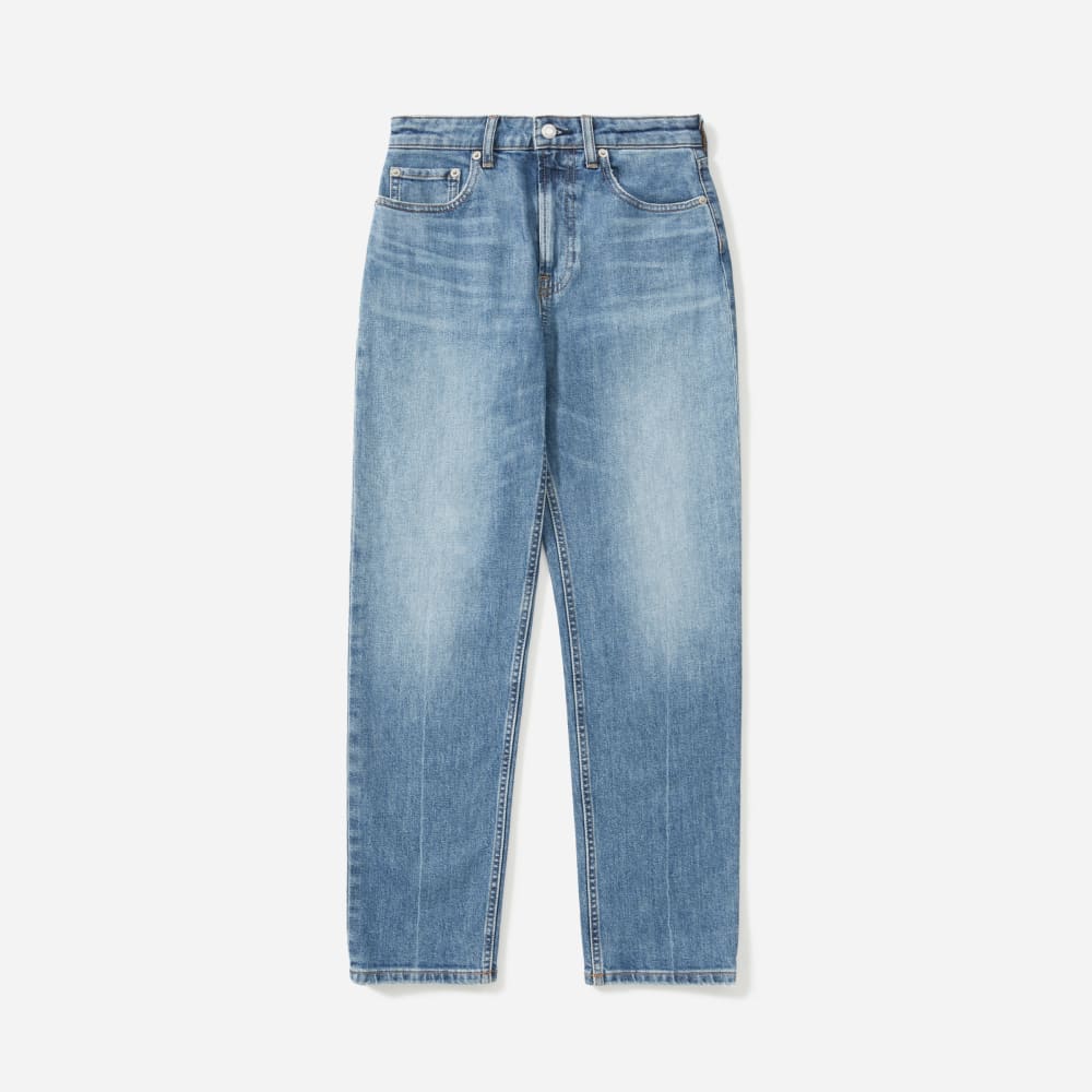 The Super-Straight Jean in Medium Blue Wash — front view