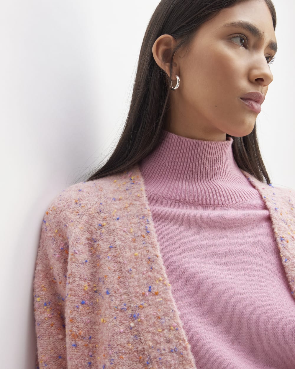 The Confetti Cardigan in Pink Multi — detail view